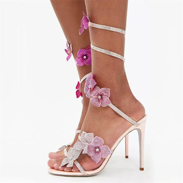 Fairycore Floral Rhinestone Heels - KAYSMAR