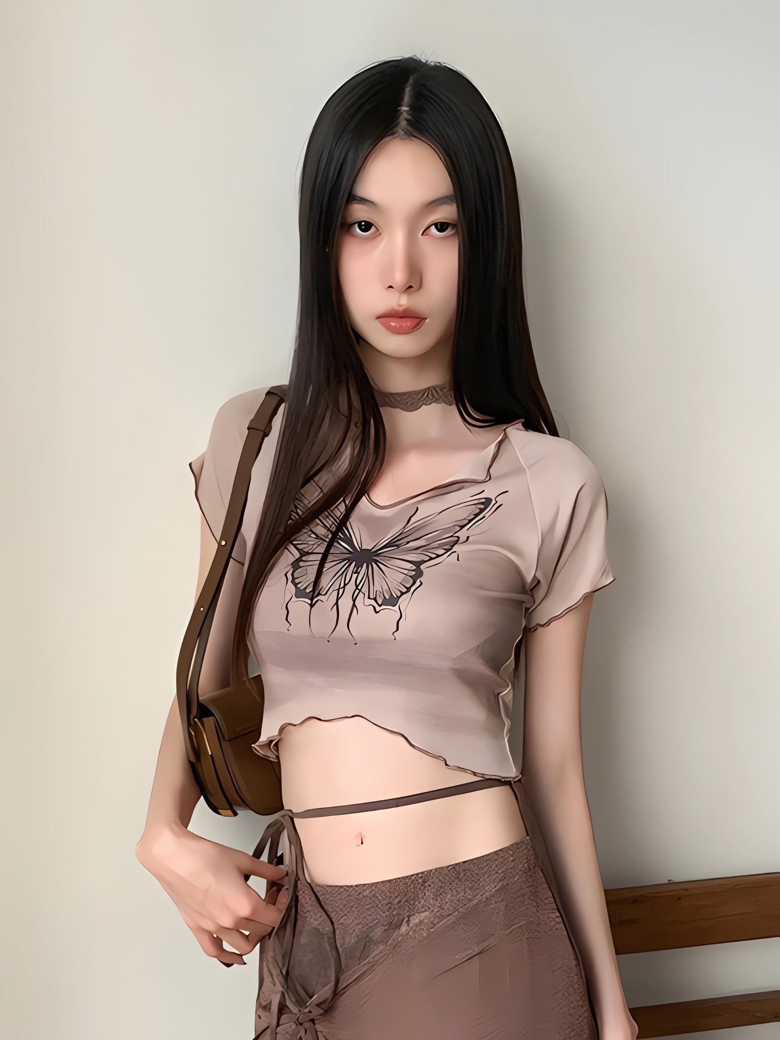 Fairycore Butterfly Crop Top & Maxi Skirt Two Piece Set - KAYSMAR