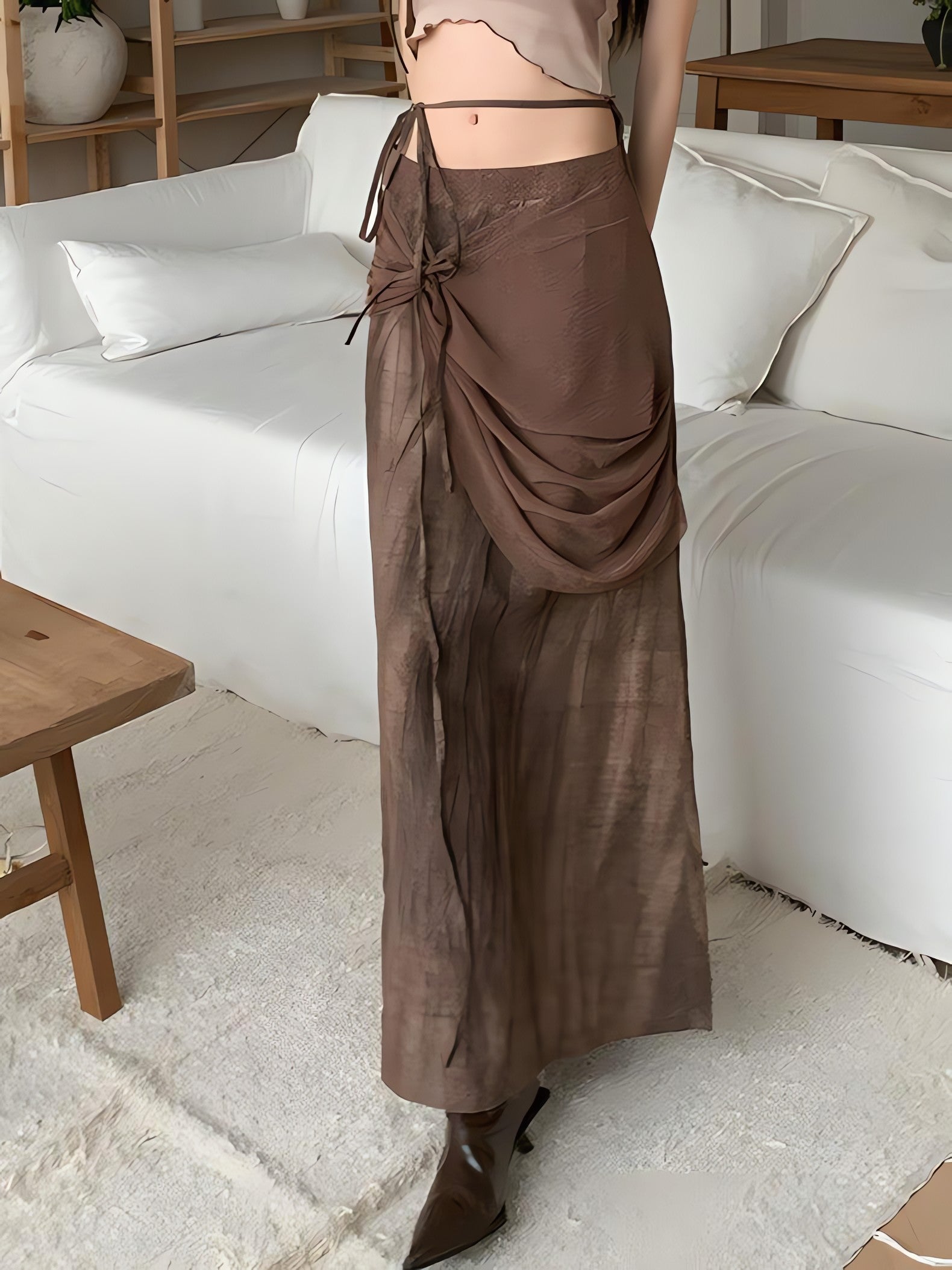 Fairycore Butterfly Crop Top & Maxi Skirt Two Piece Set - KAYSMAR