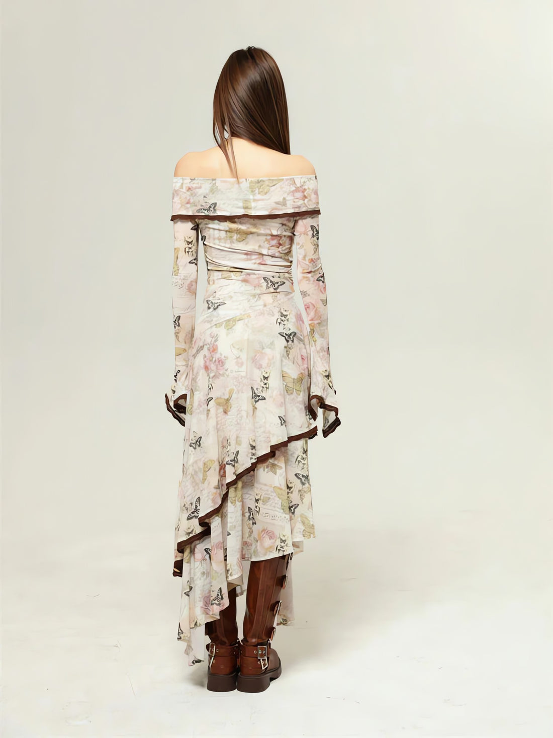 Fairycore Butterfly Off Shoulder Midi Dress - KAYSMAR
