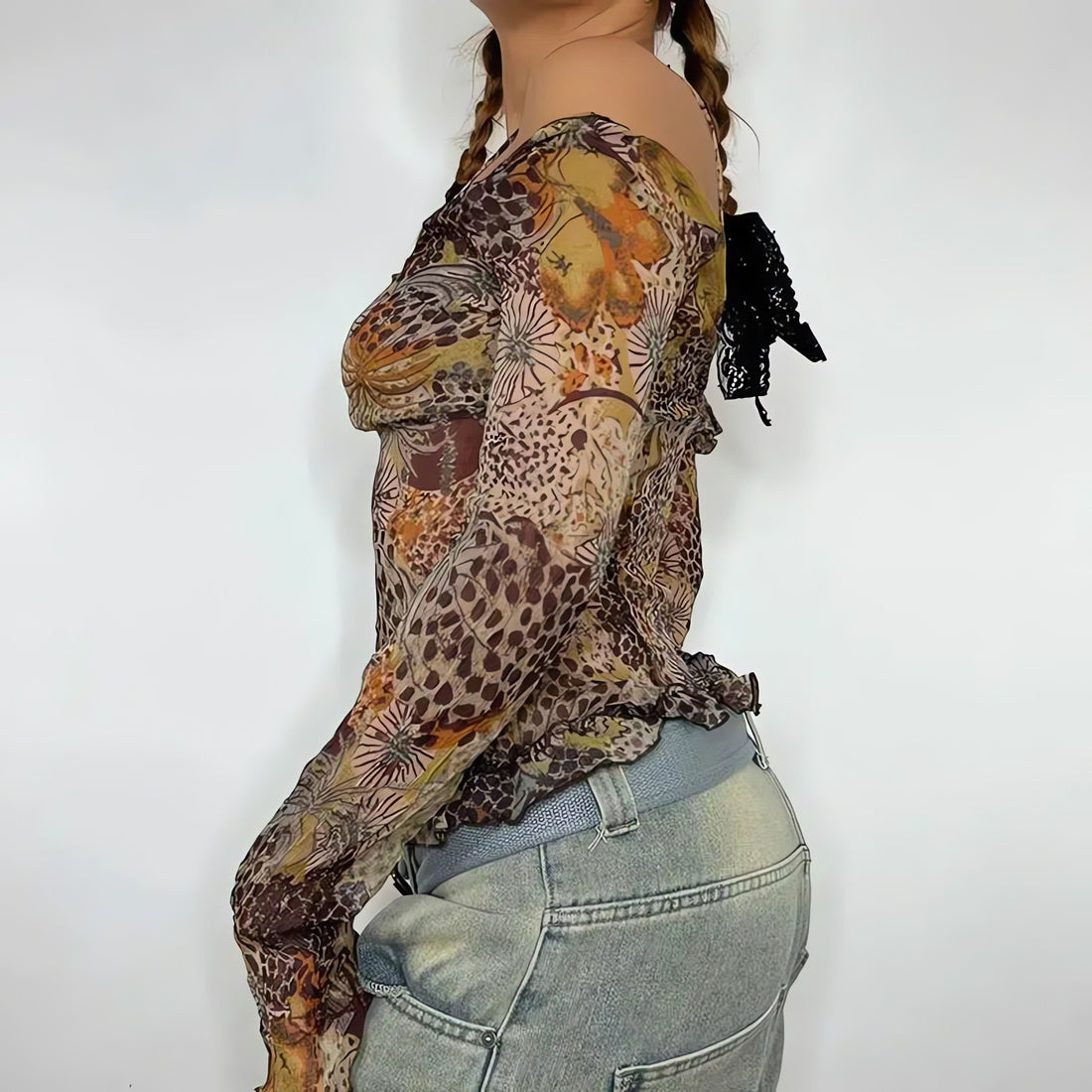 Fairycore Floral Mesh Top - KAYSMAR