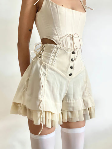 Fairycore Ruffled Lace Up Shorts - KAYSMAR
