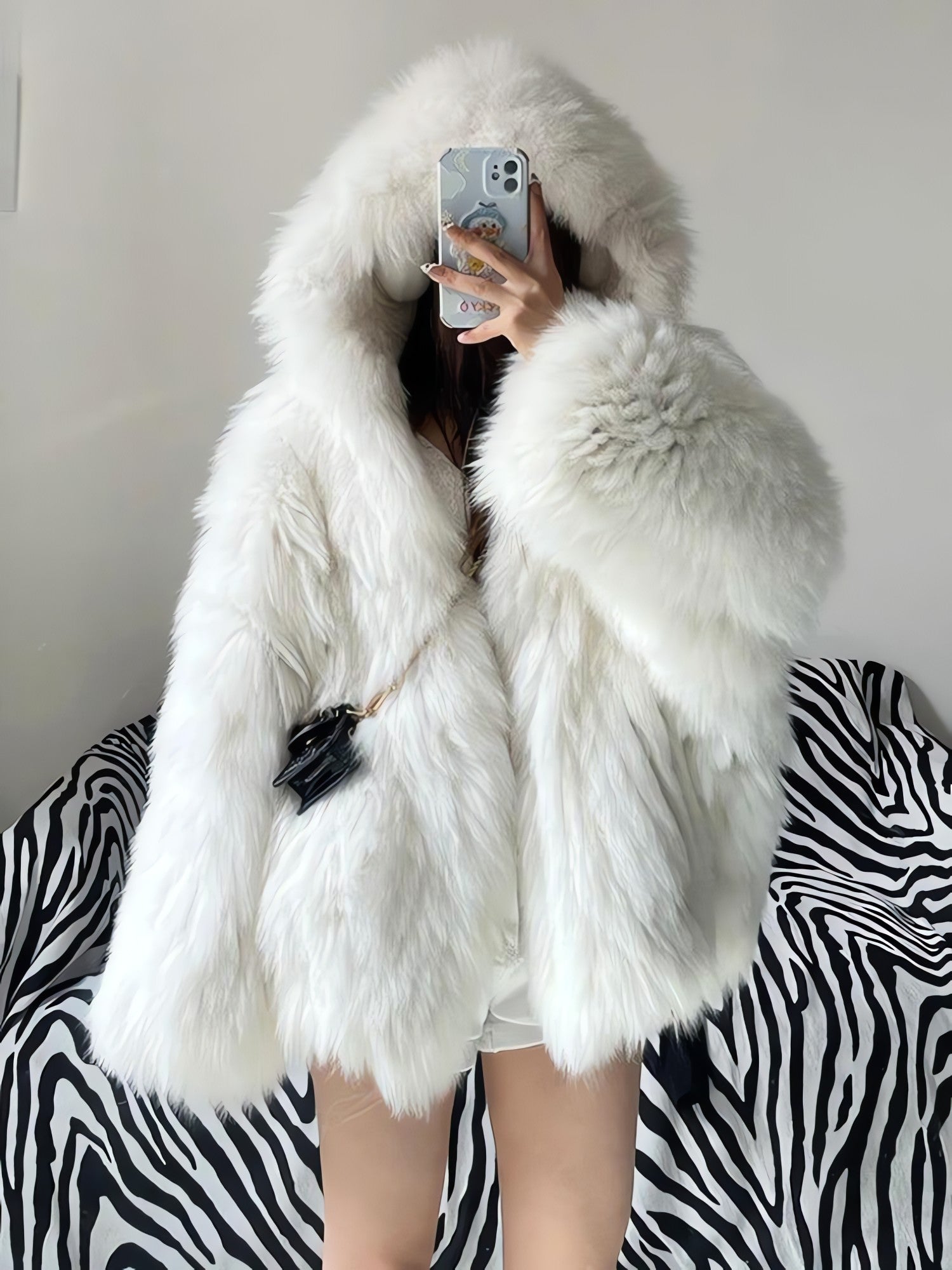 Faux Fur Hooded Jacket - KAYSMAR