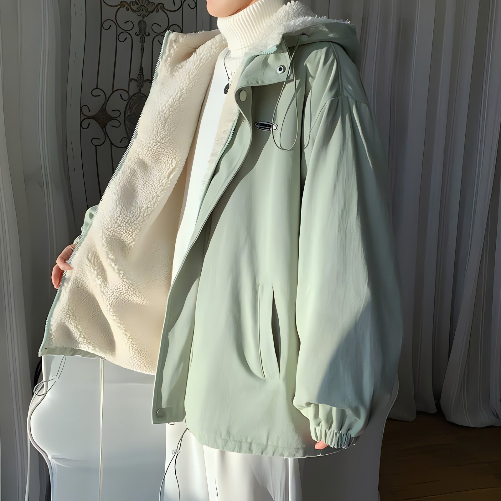 Faux Fur Lined Hooded Jacket - KAYSMAR