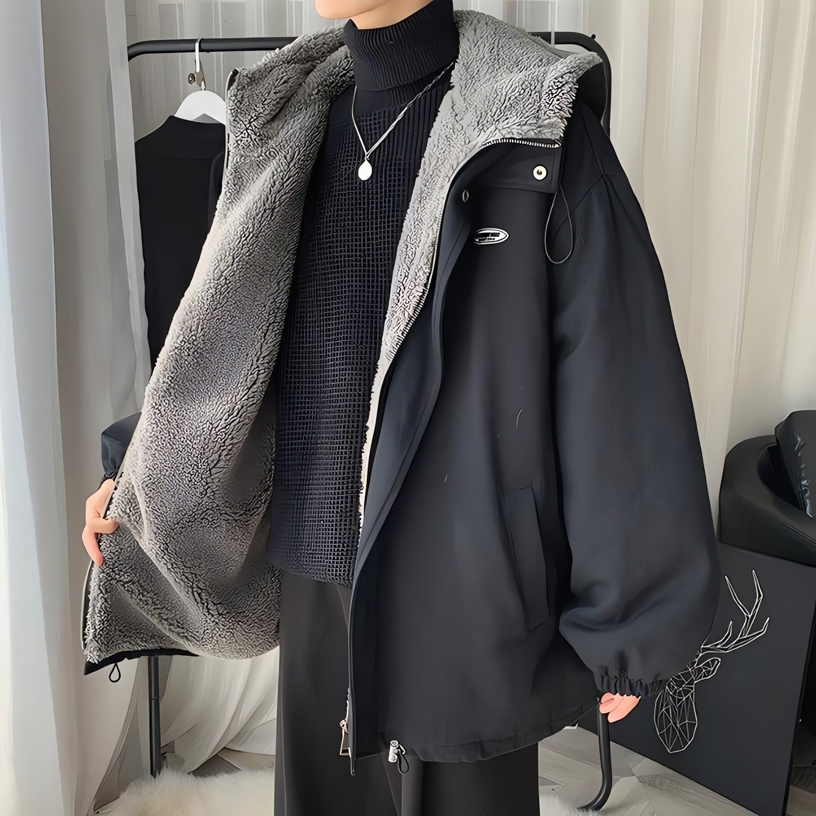 Faux Fur Lined Hooded Jacket - KAYSMAR