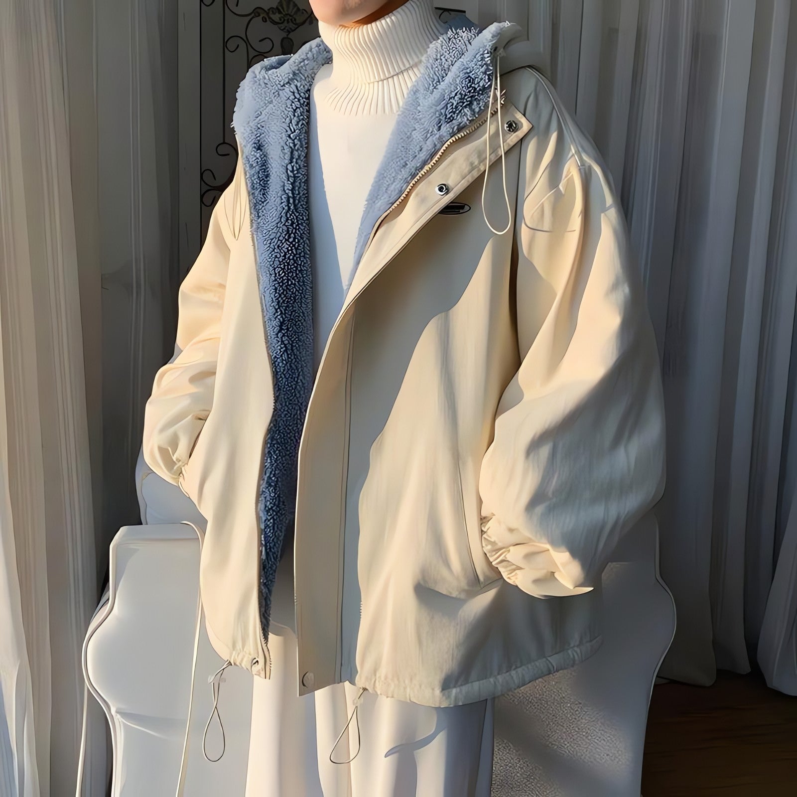 Faux Fur Lined Hooded Jacket - KAYSMAR