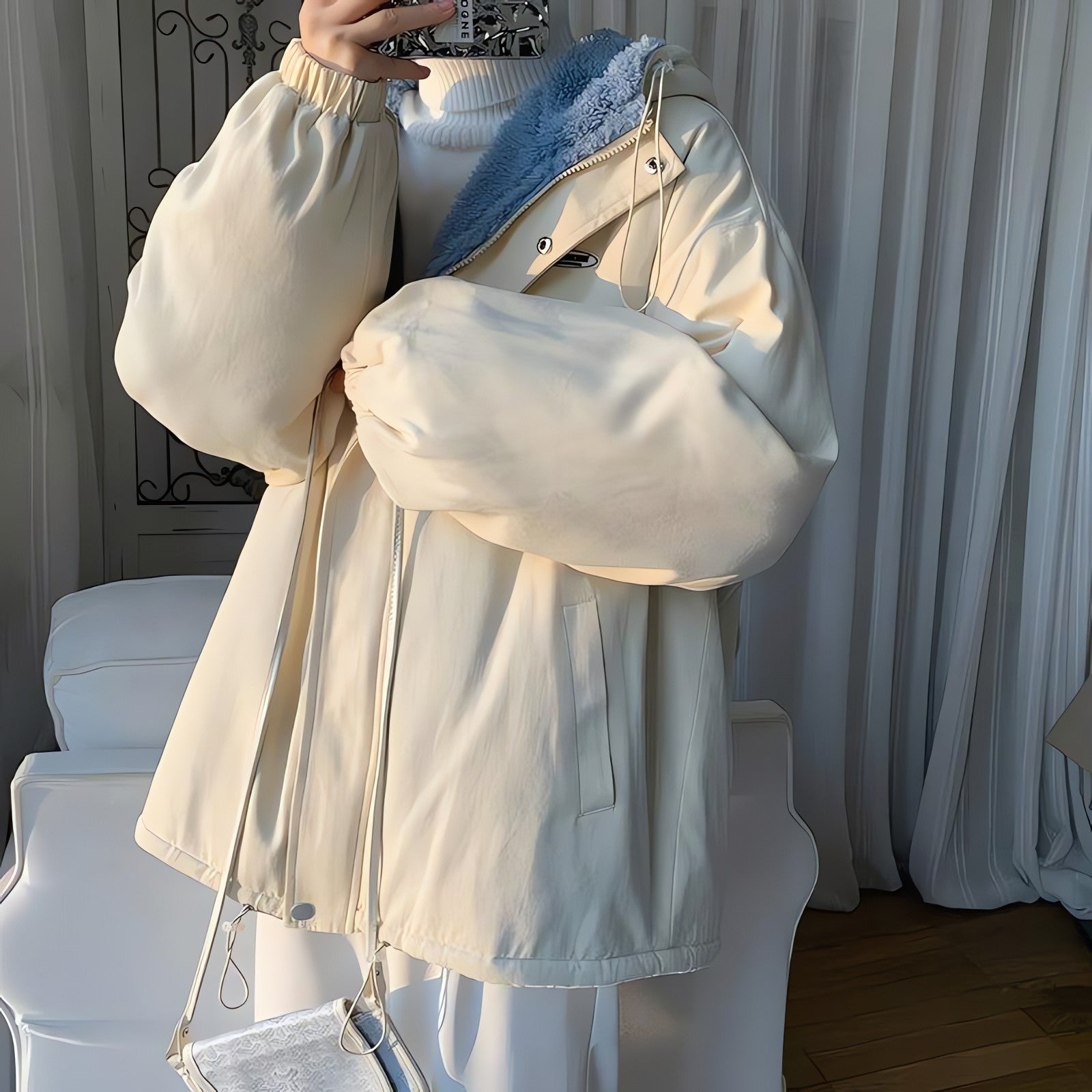 Faux Fur Lined Hooded Jacket - KAYSMAR