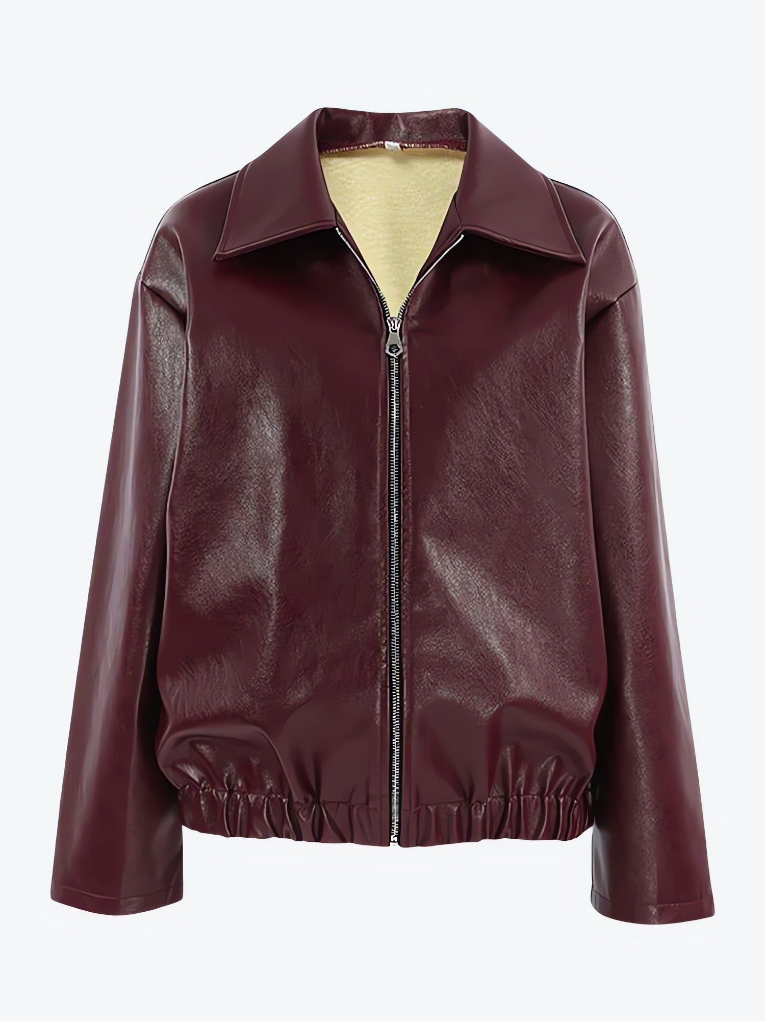 Faux Leather Burgundy Jacket - KAYSMAR