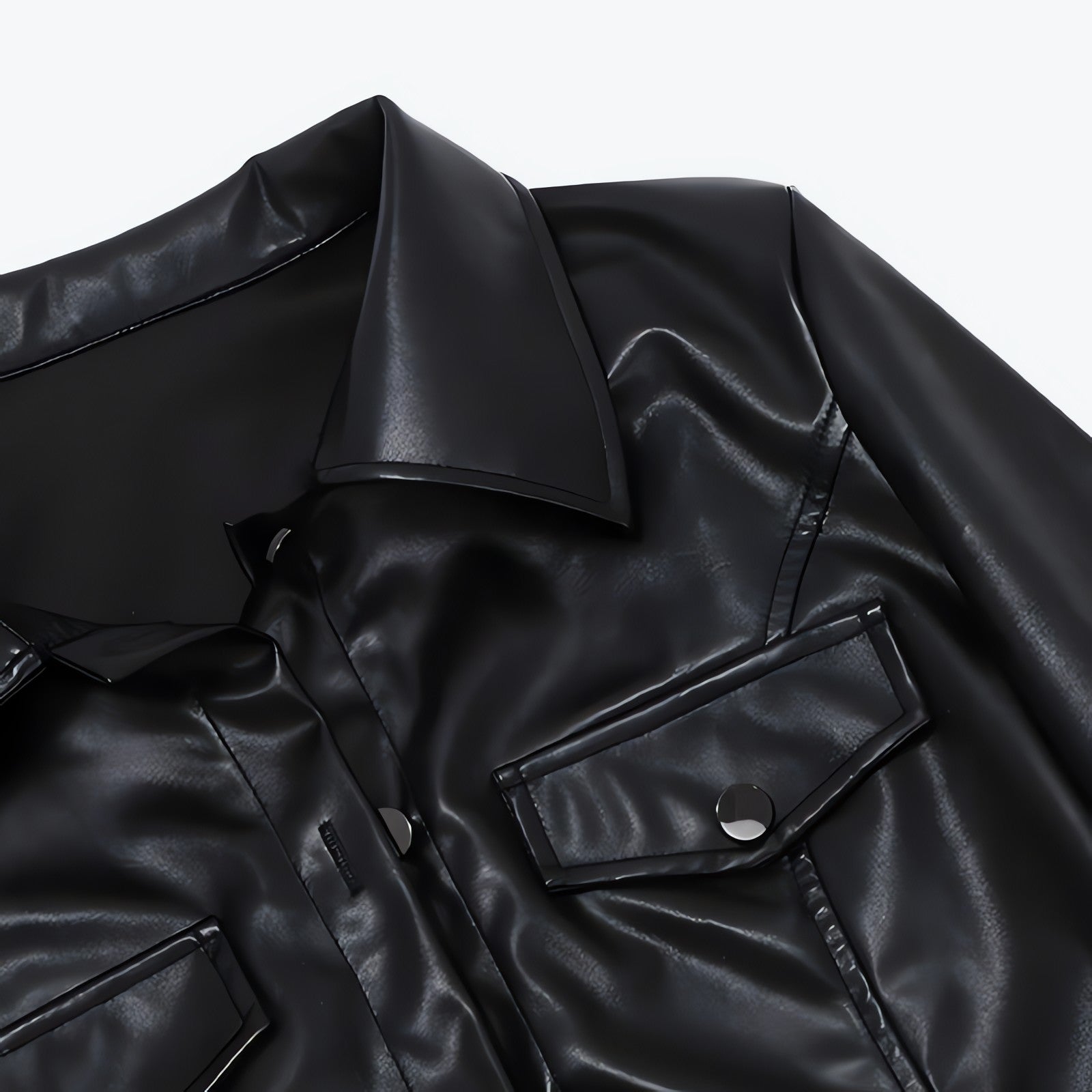 Faux Leather Cropped Jacket