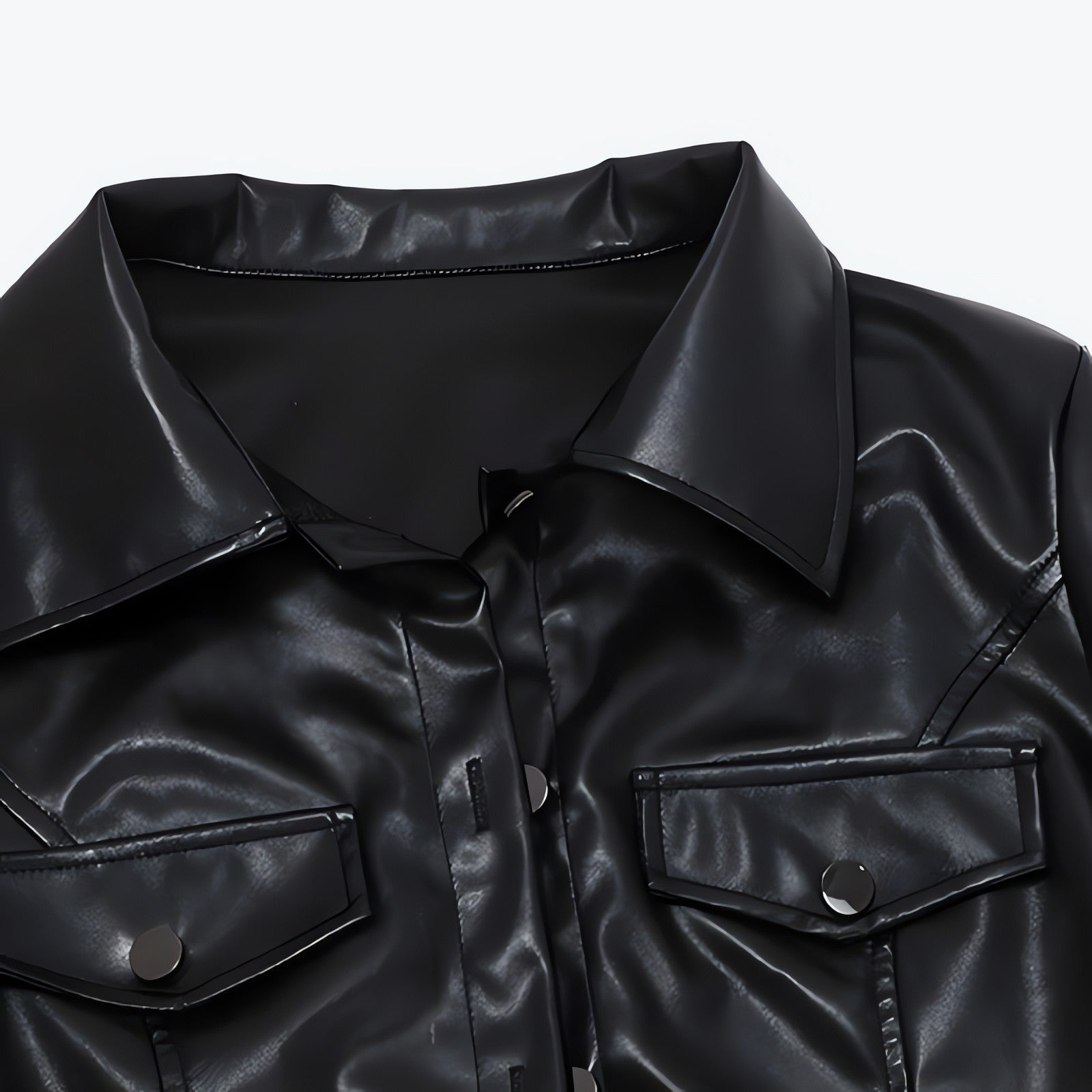 Faux Leather Cropped Jacket