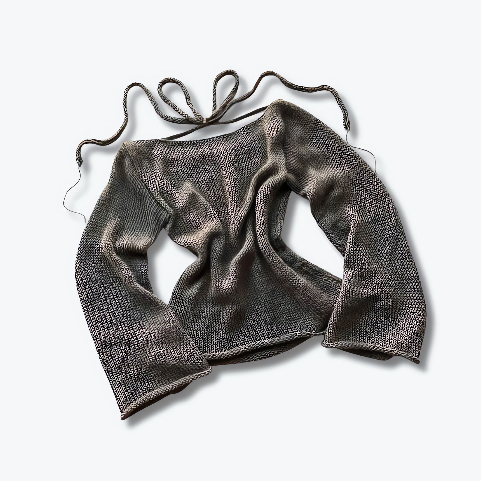 Flare Sleeved Knit Backless Top - KAYSMAR
