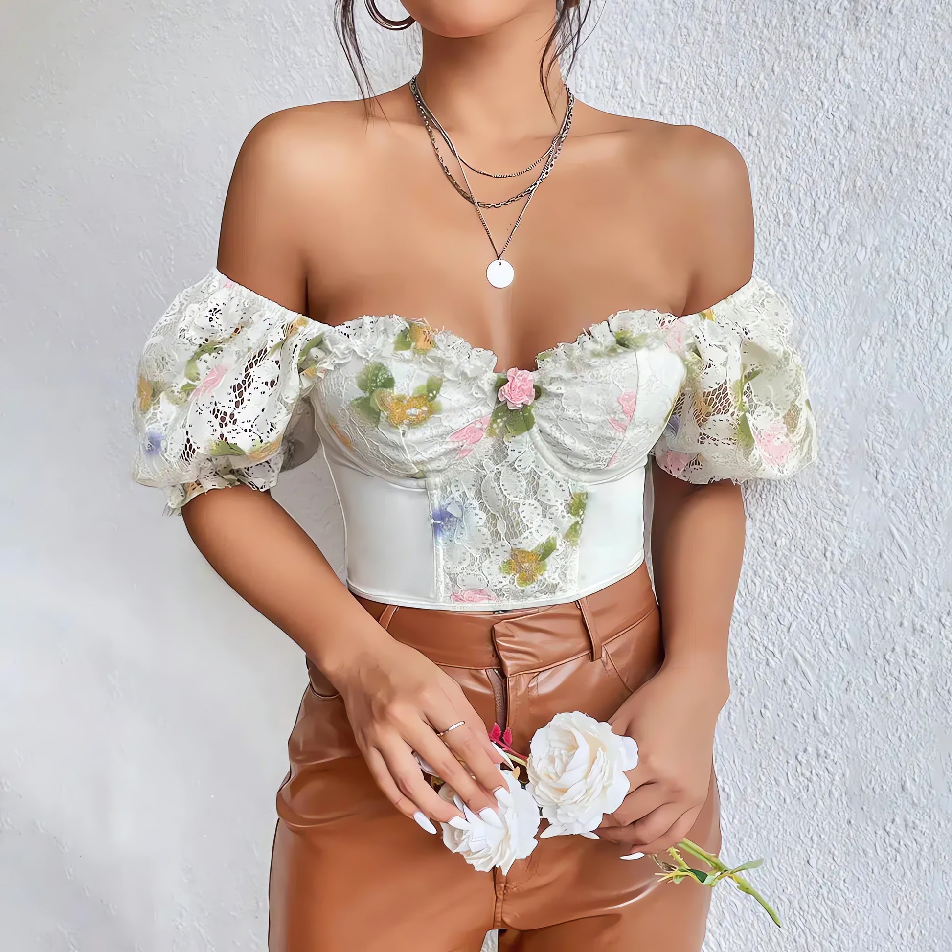 Floral Crop Corset Top - KAYSMAR
