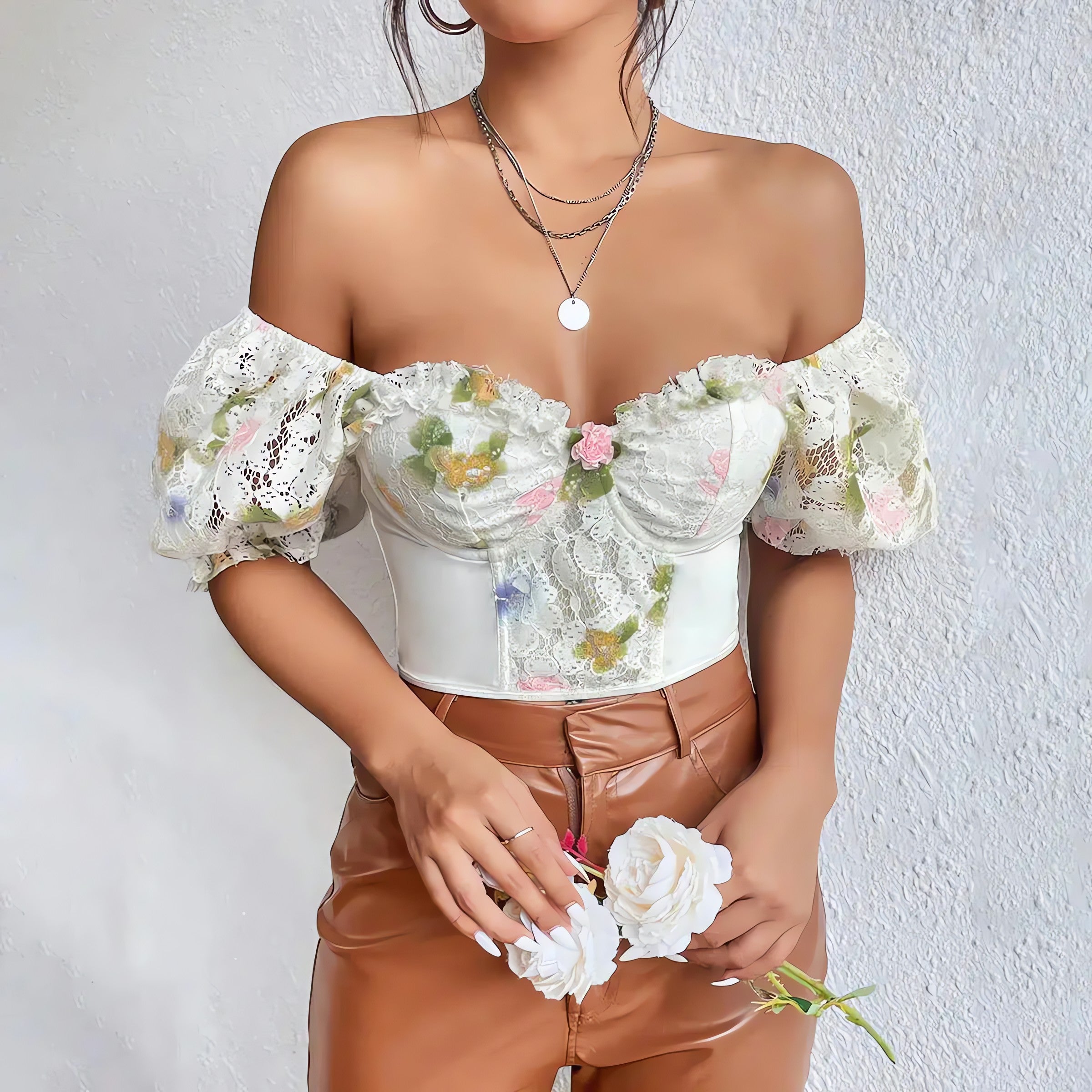 Floral Crop Corset Top - KAYSMAR