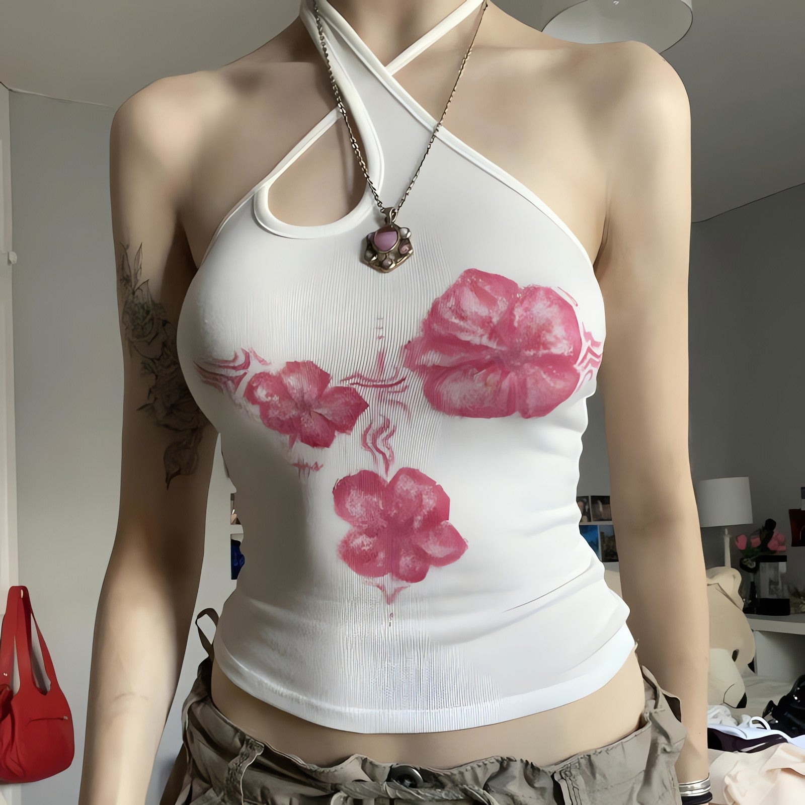 Floral Halter Neck Top - KAYSMAR