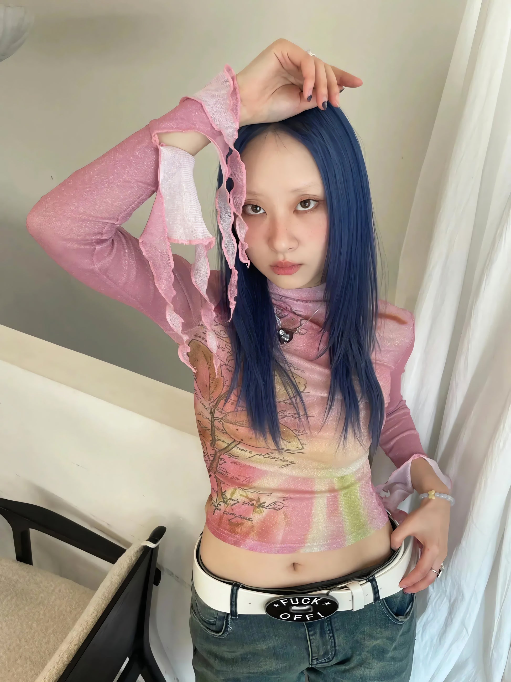 Floral Ruffled Cuffs Top - KAYSMAR