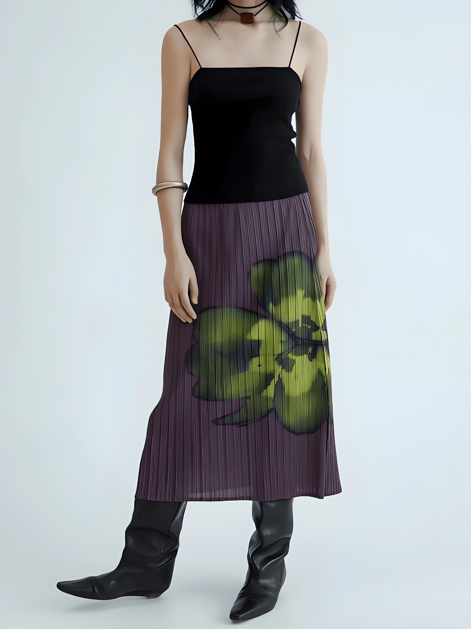 Floral Top & Midi Skirt Two Piece Set