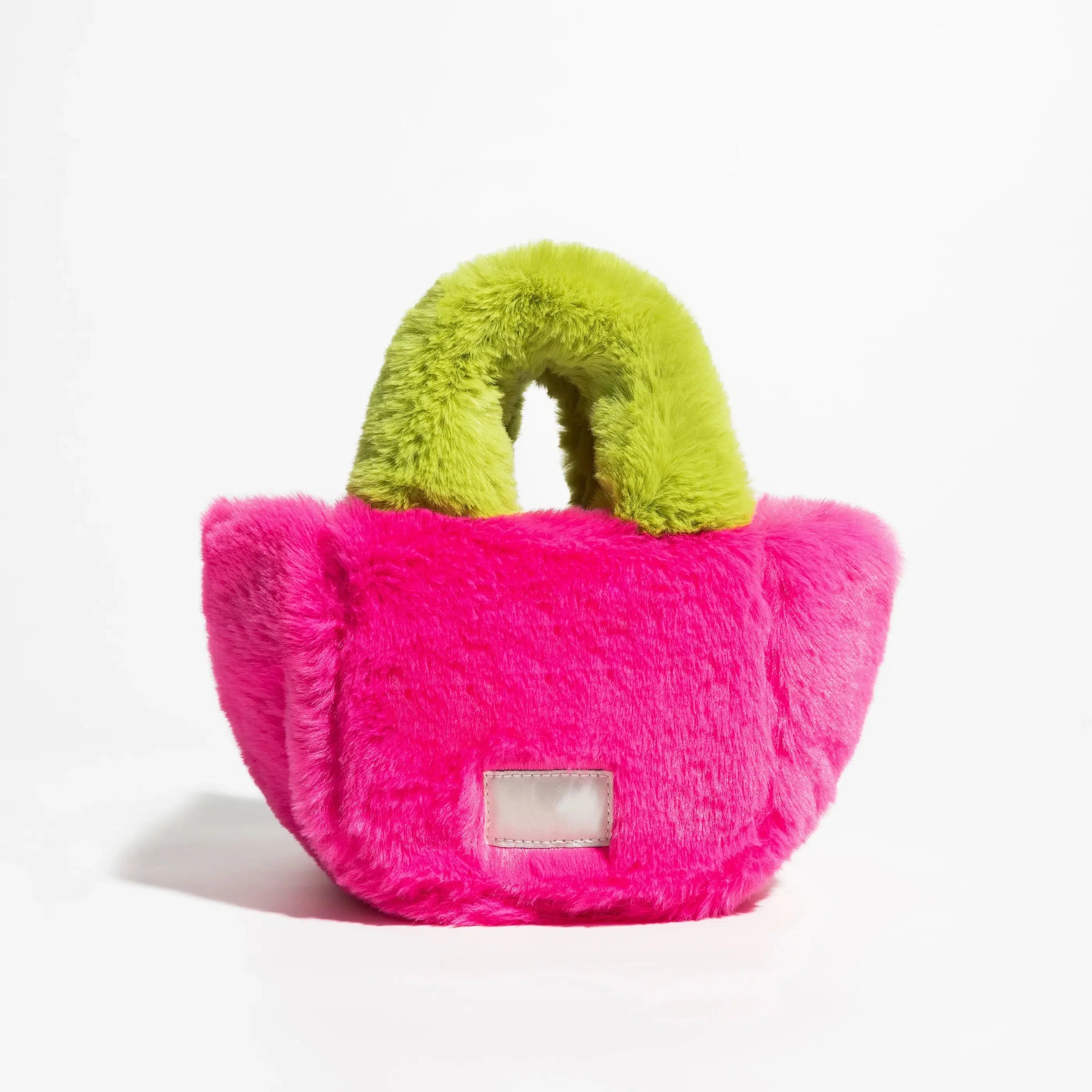 Fluffy Faux Fur Basket Handbag - KAYSMAR
