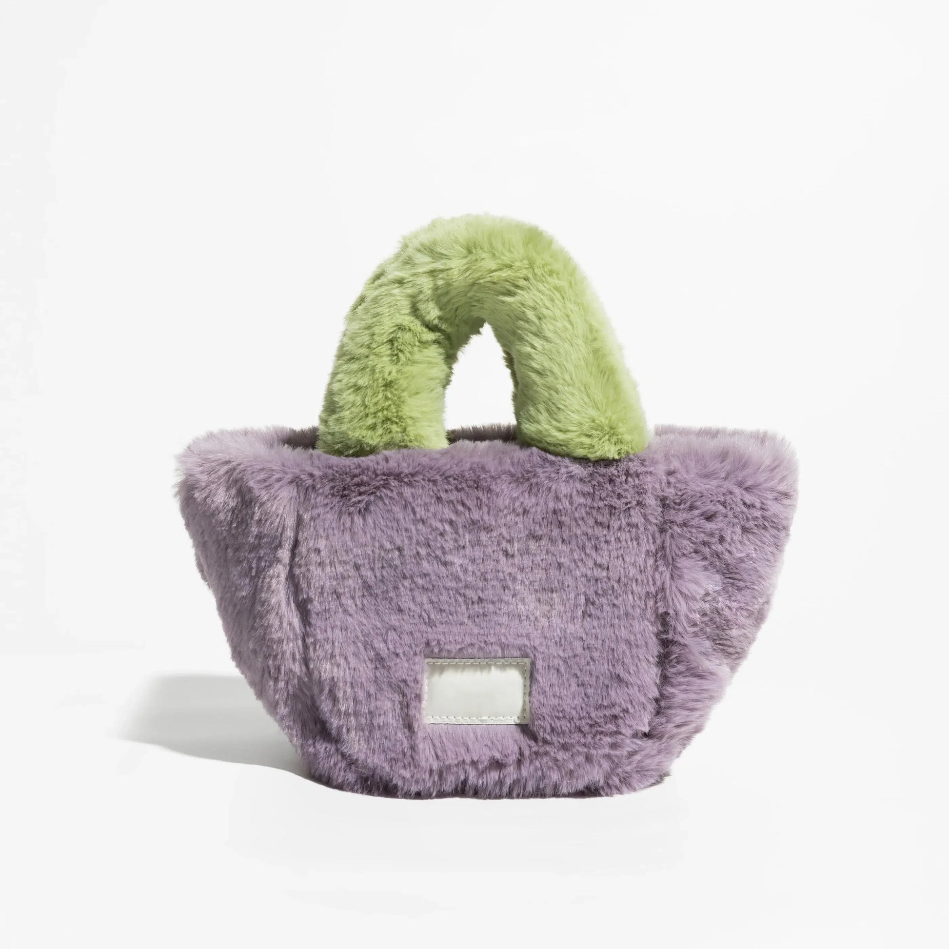 Fluffy Faux Fur Basket Handbag - KAYSMAR