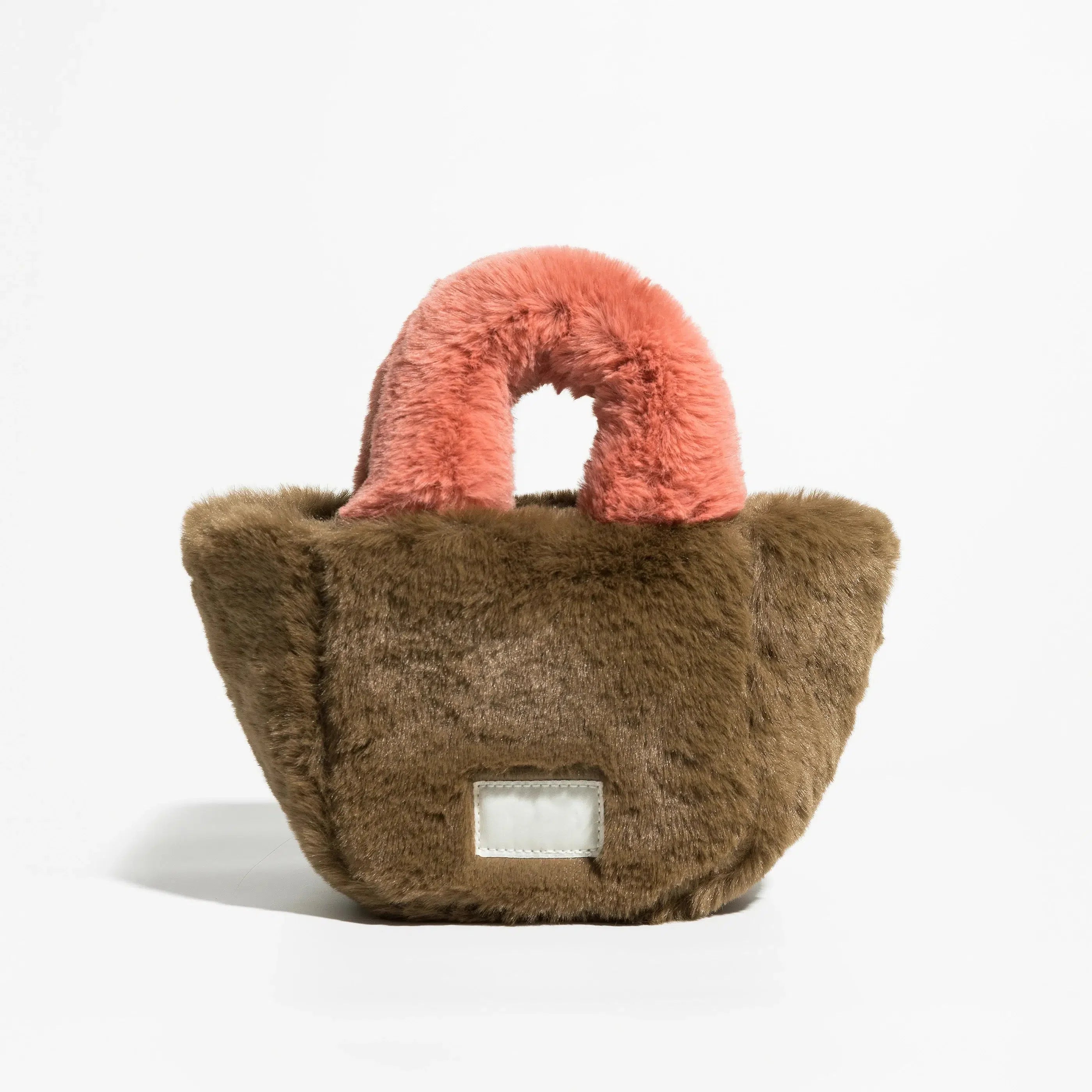 Fluffy Faux Fur Basket Handbag - KAYSMAR