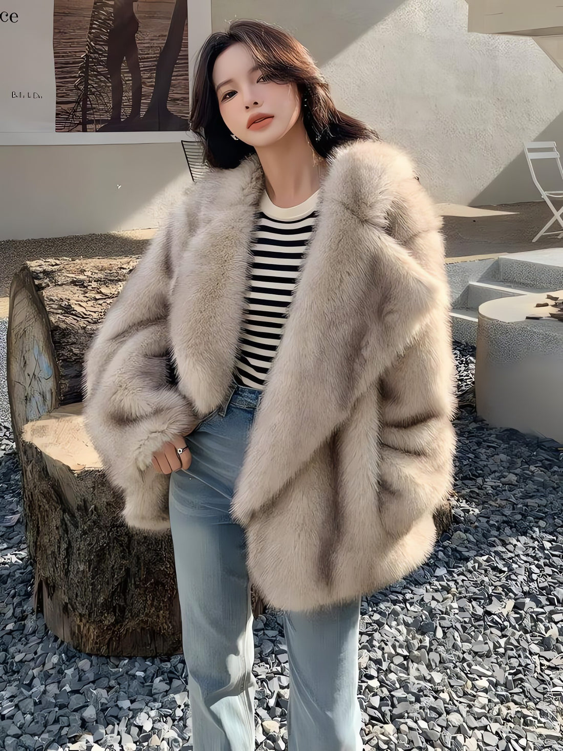Fluffy Faux Fur Jacket - KAYSMAR