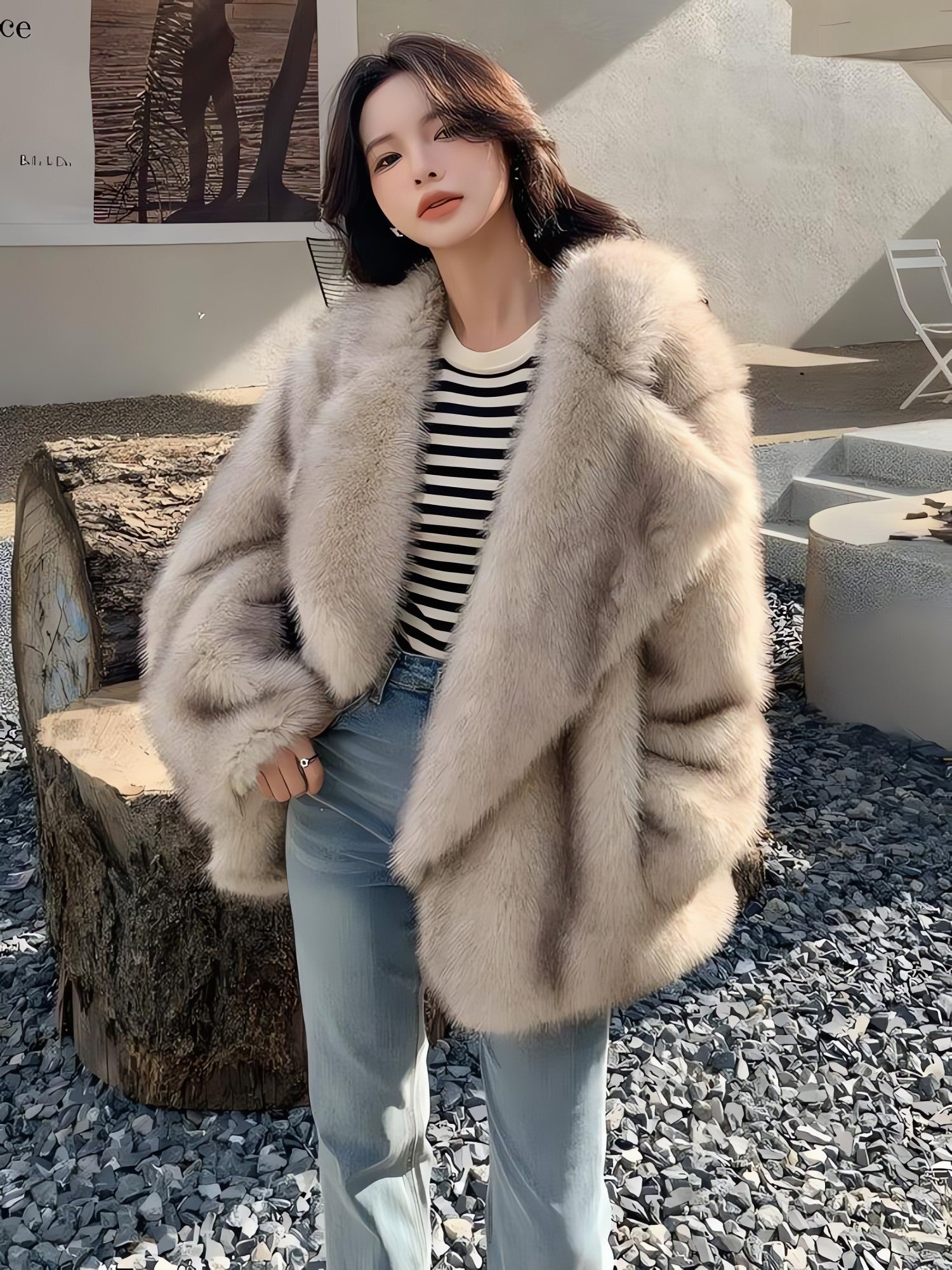 Fluffy Faux Fur Jacket - KAYSMAR