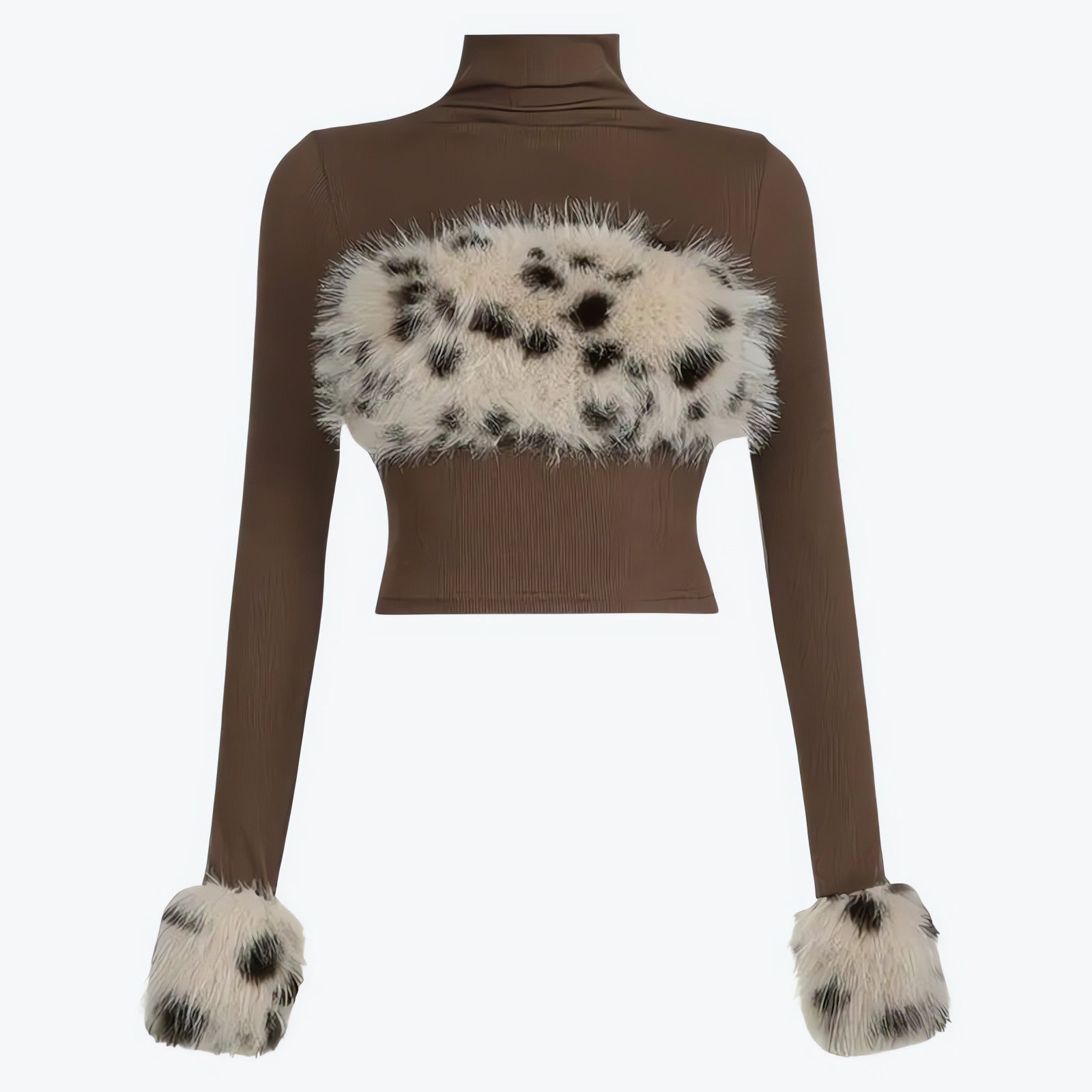 Fluffy Leopard Top