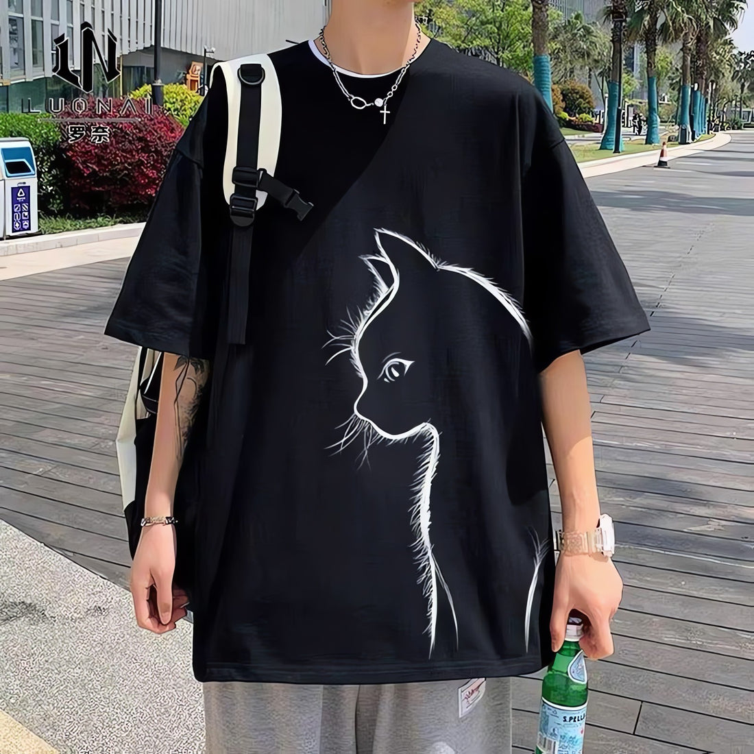 Front Printed Cat Tee - KAYSMAR