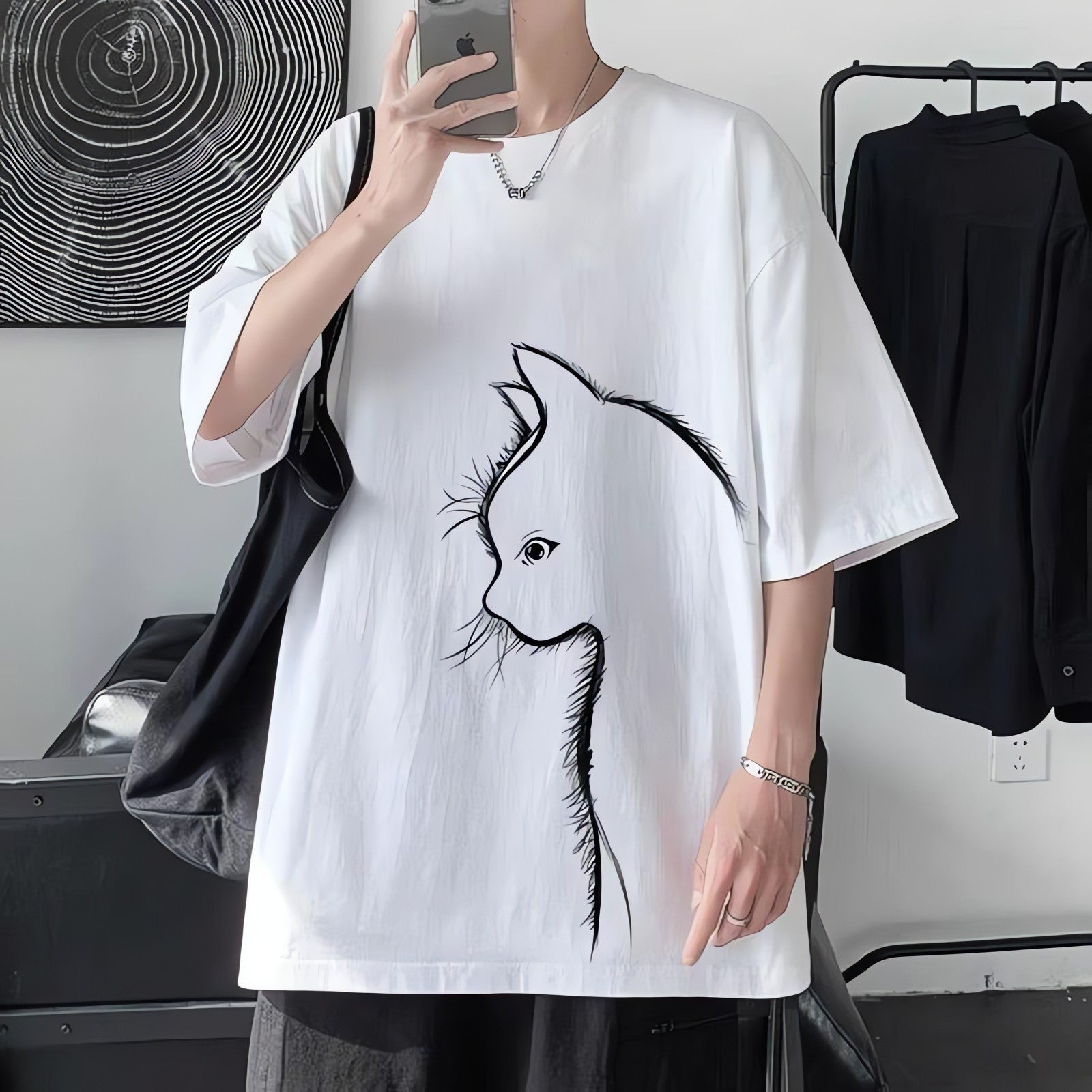 Front Printed Cat Tee - KAYSMAR