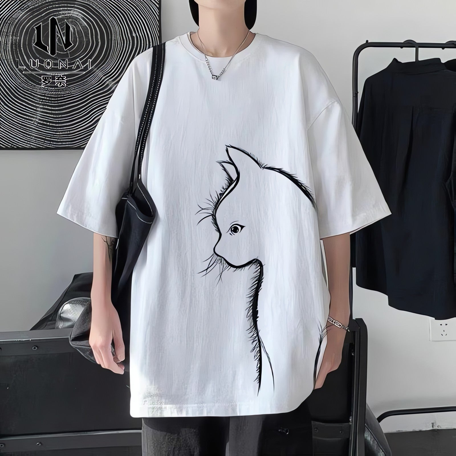 Front Printed Cat Tee - KAYSMAR