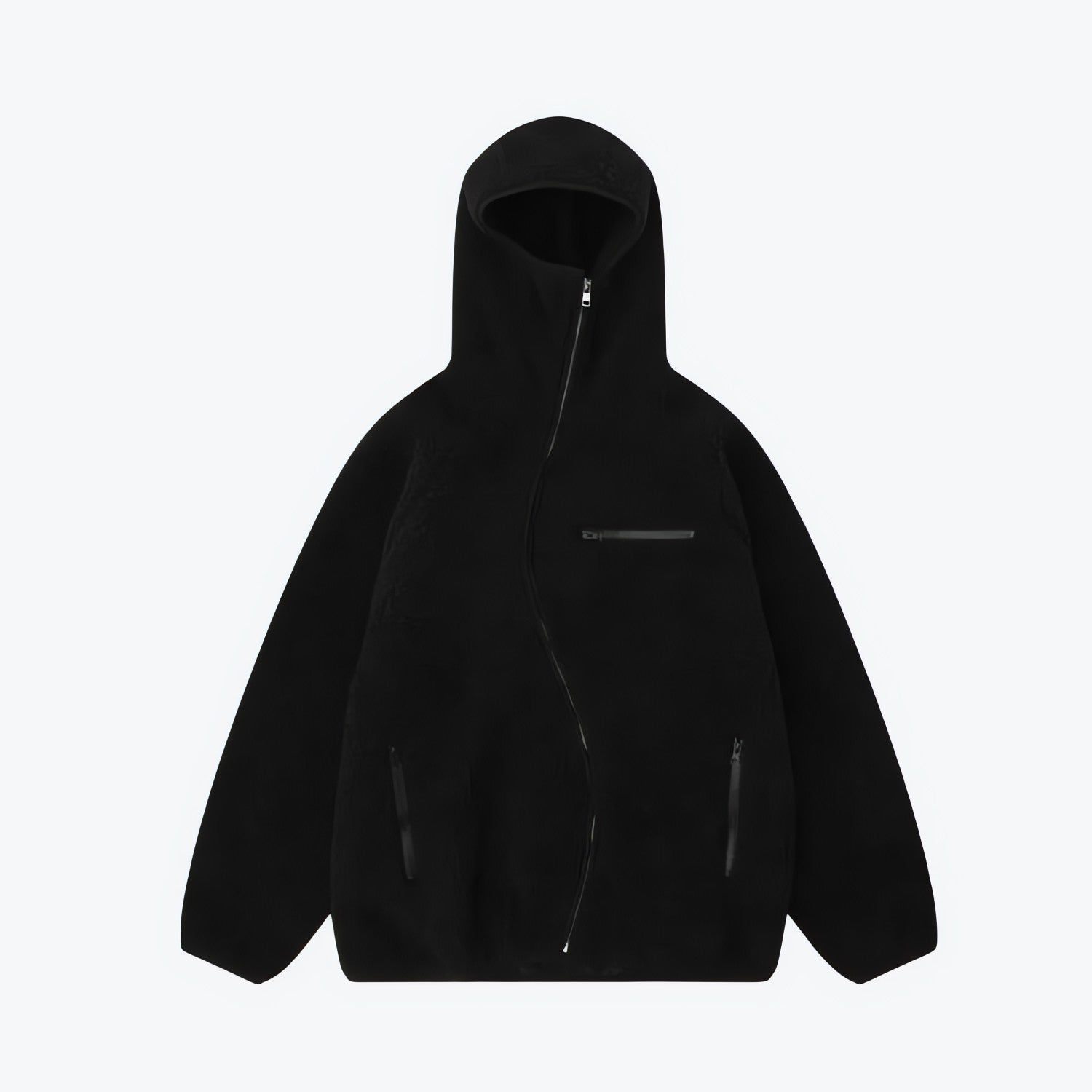 Funnel Neck Zip-Up Teddy Hoodie - KAYSMAR