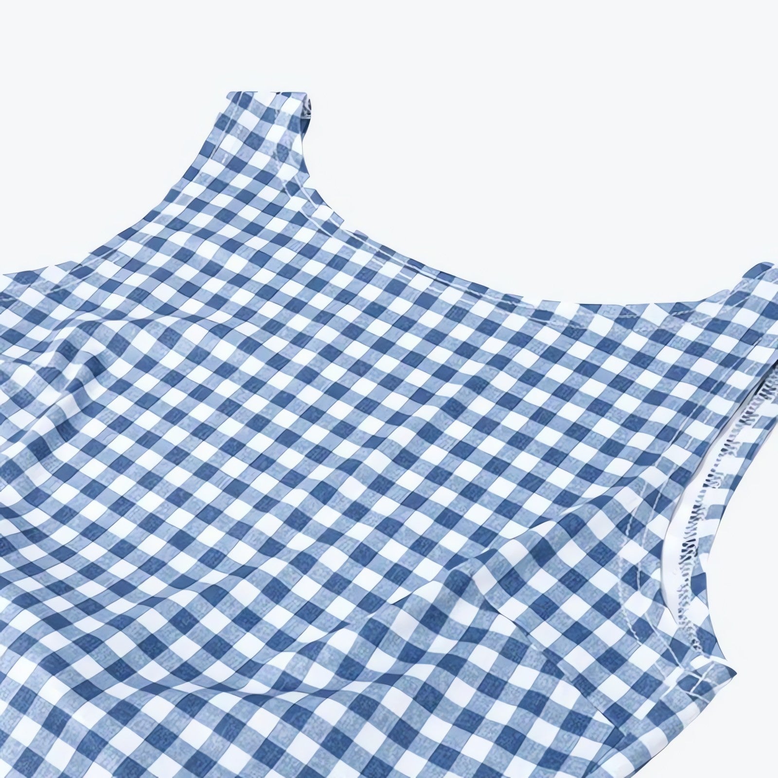 Gingham Bow Backless Top