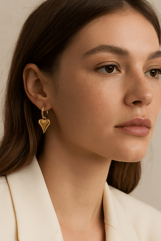 Golden Heart Necklace & Earrings Set - KAYSMAR