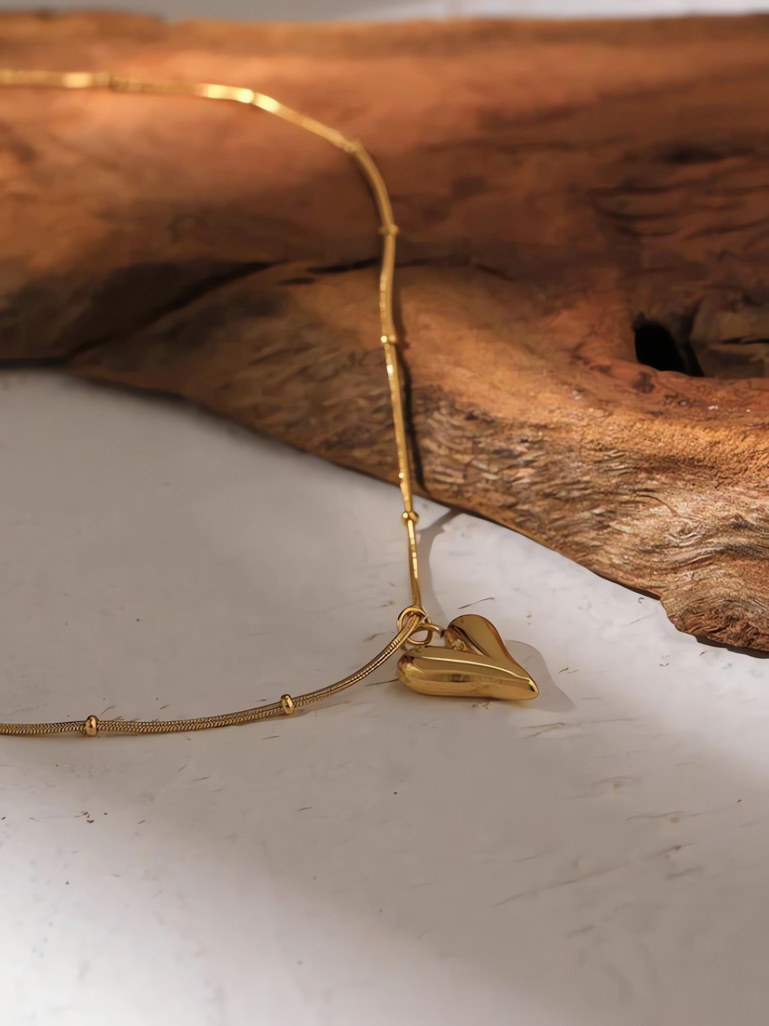 Golden Heart Necklace & Earrings Set - KAYSMAR