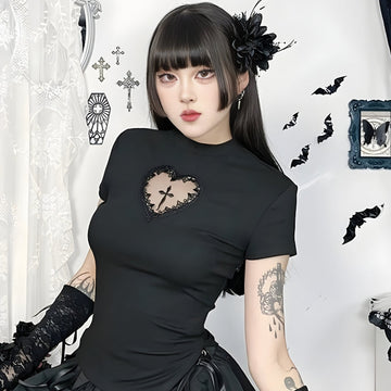 Goth Heart & Cross Top - KAYSMAR