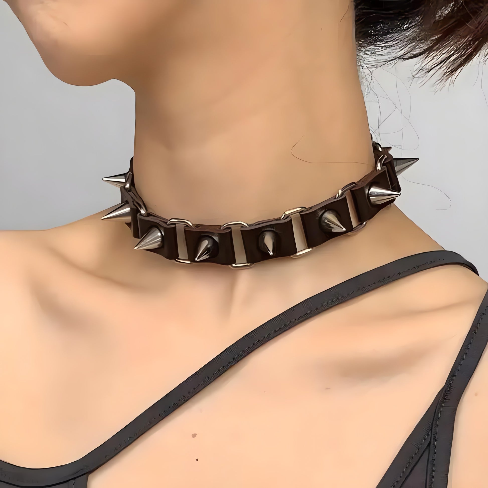 Goth Barbed Choker Collar Necklace - KAYSMAR
