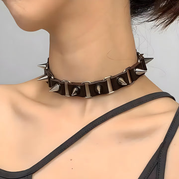 Goth Barbed Choker Collar Necklace - KAYSMAR