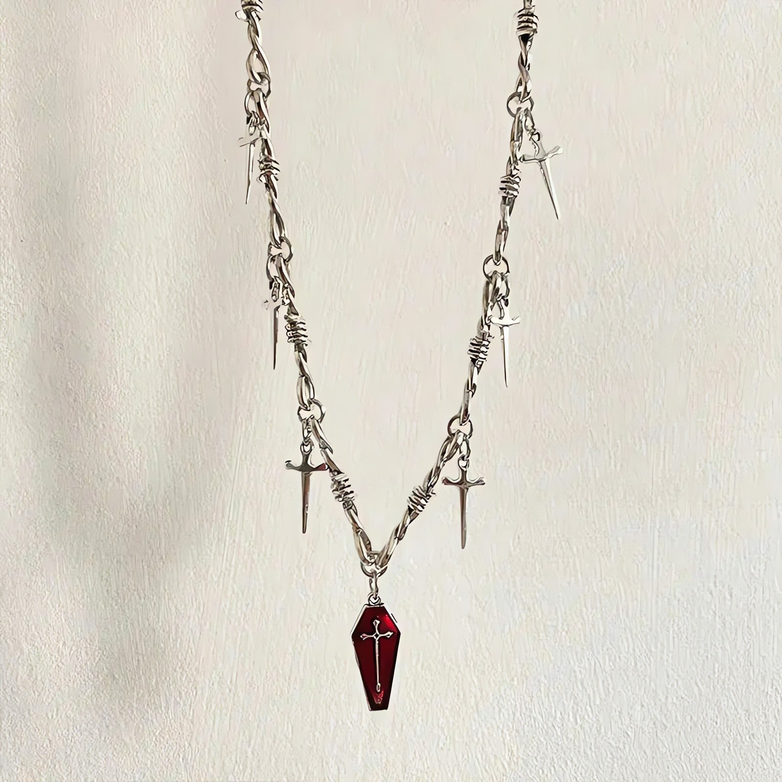 Goth Coffin & Swords Necklace - KAYSMAR