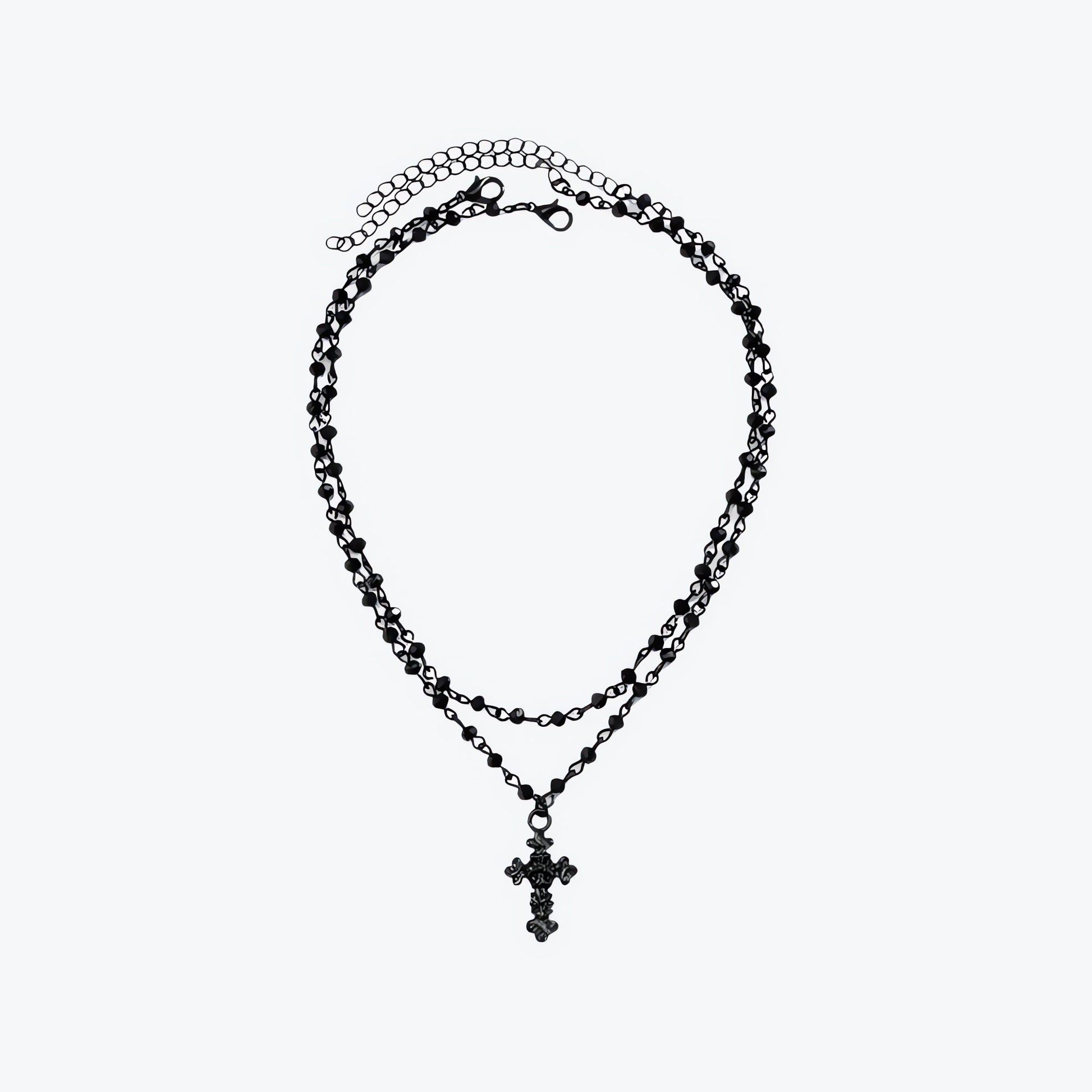 Goth Double Chain Cross Necklace - KAYSMAR