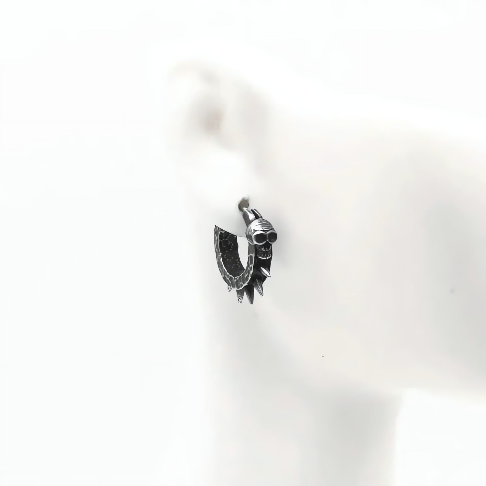 Goth Skull Spiked Hoop Earrings - KAYSMAR