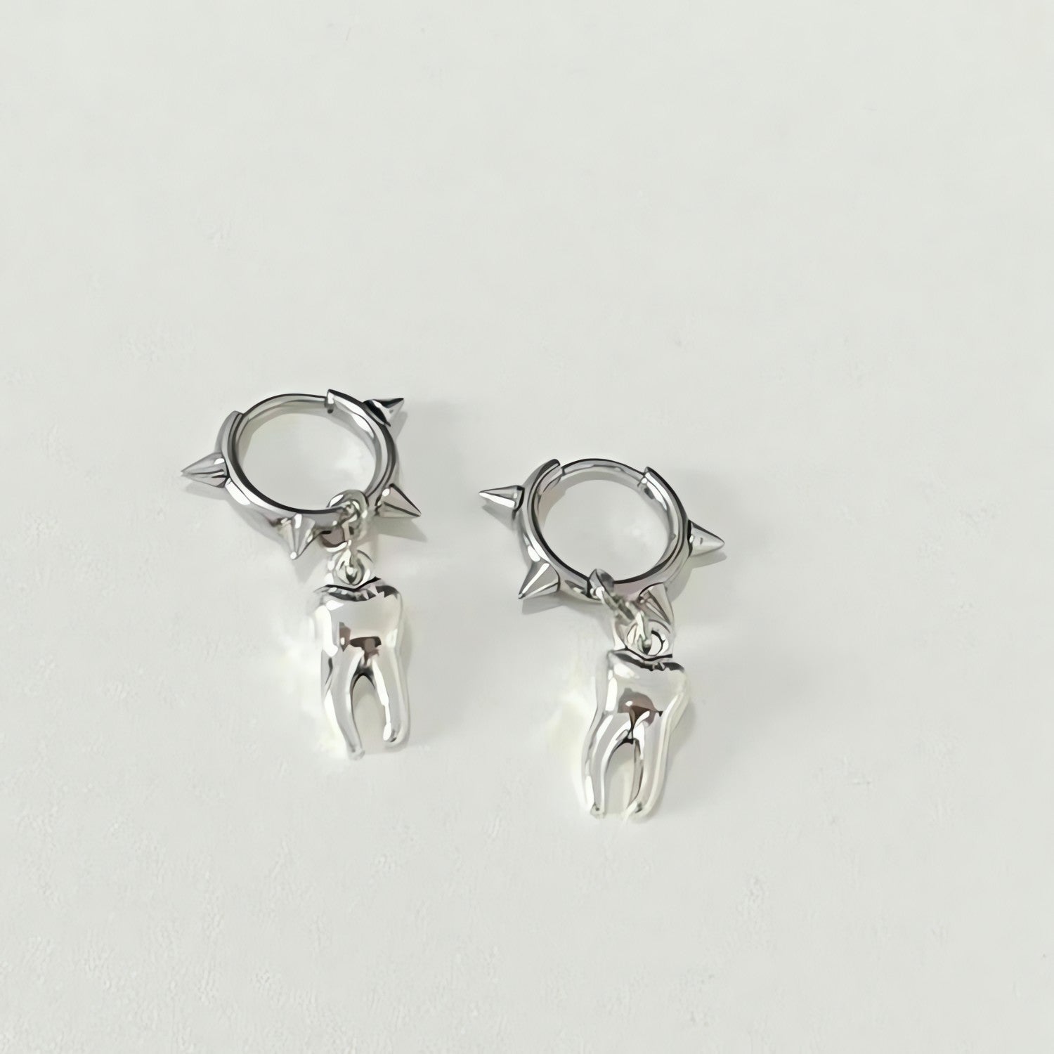 Goth Tooth Spiked Hoop Earrings - KAYSMAR