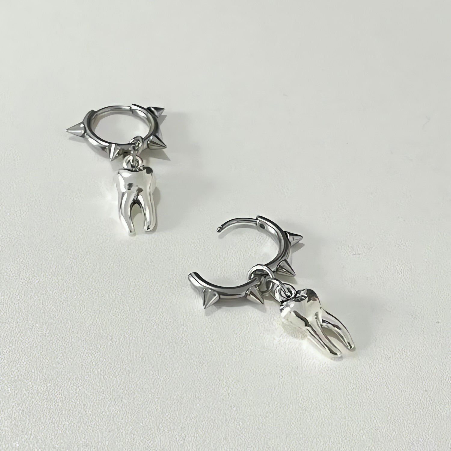 Goth Tooth Spiked Hoop Earrings - KAYSMAR