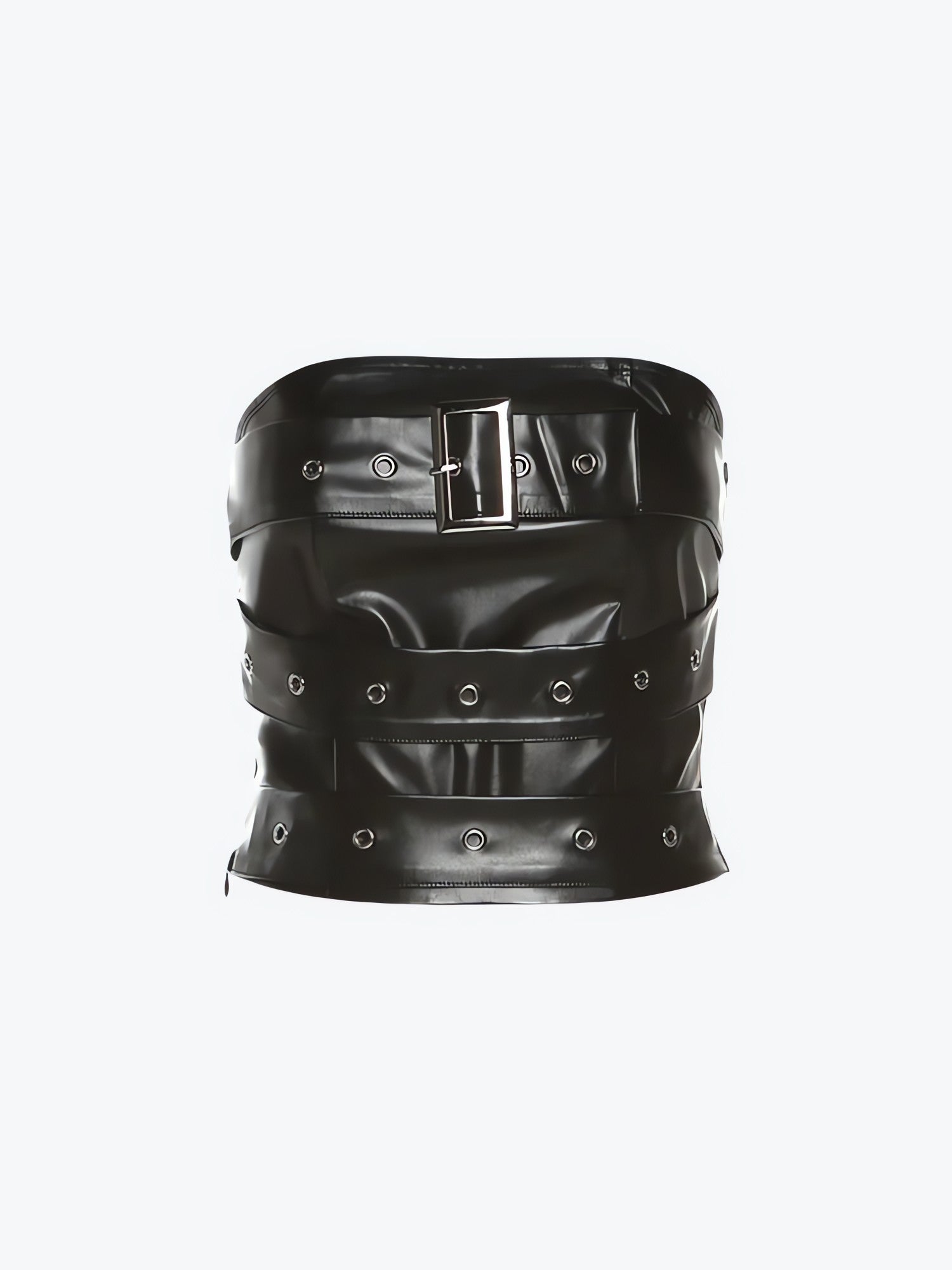 Grunge Belted Faux Leather Tube Top