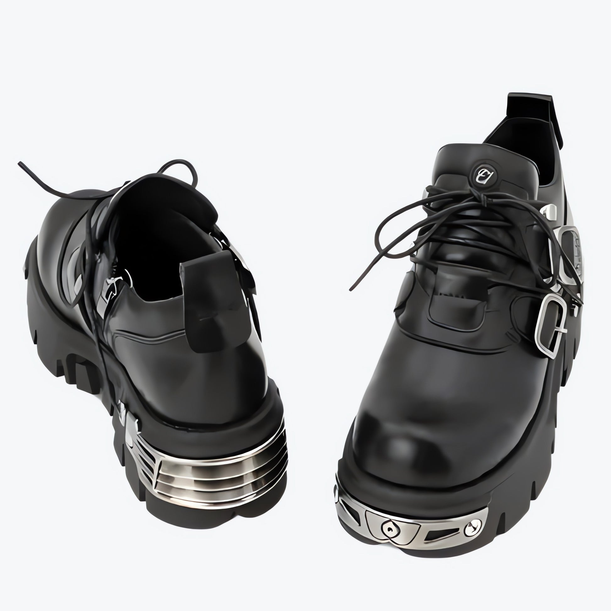 Grunge Belted Lace Up Platform Boots - KAYSMAR