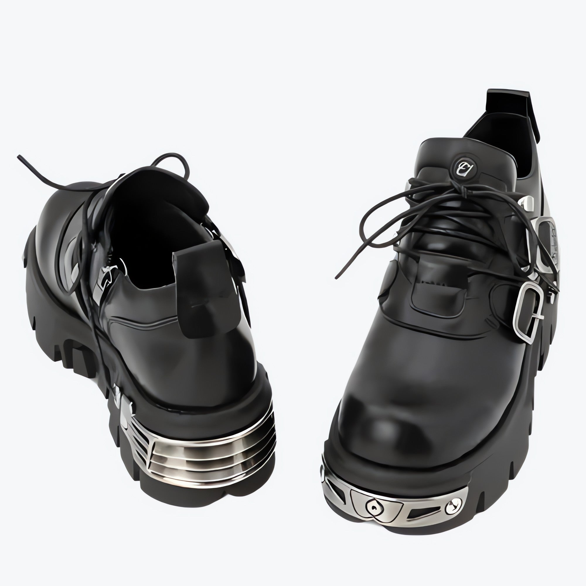 Grunge Belted Lace Up Platform Boots - KAYSMAR