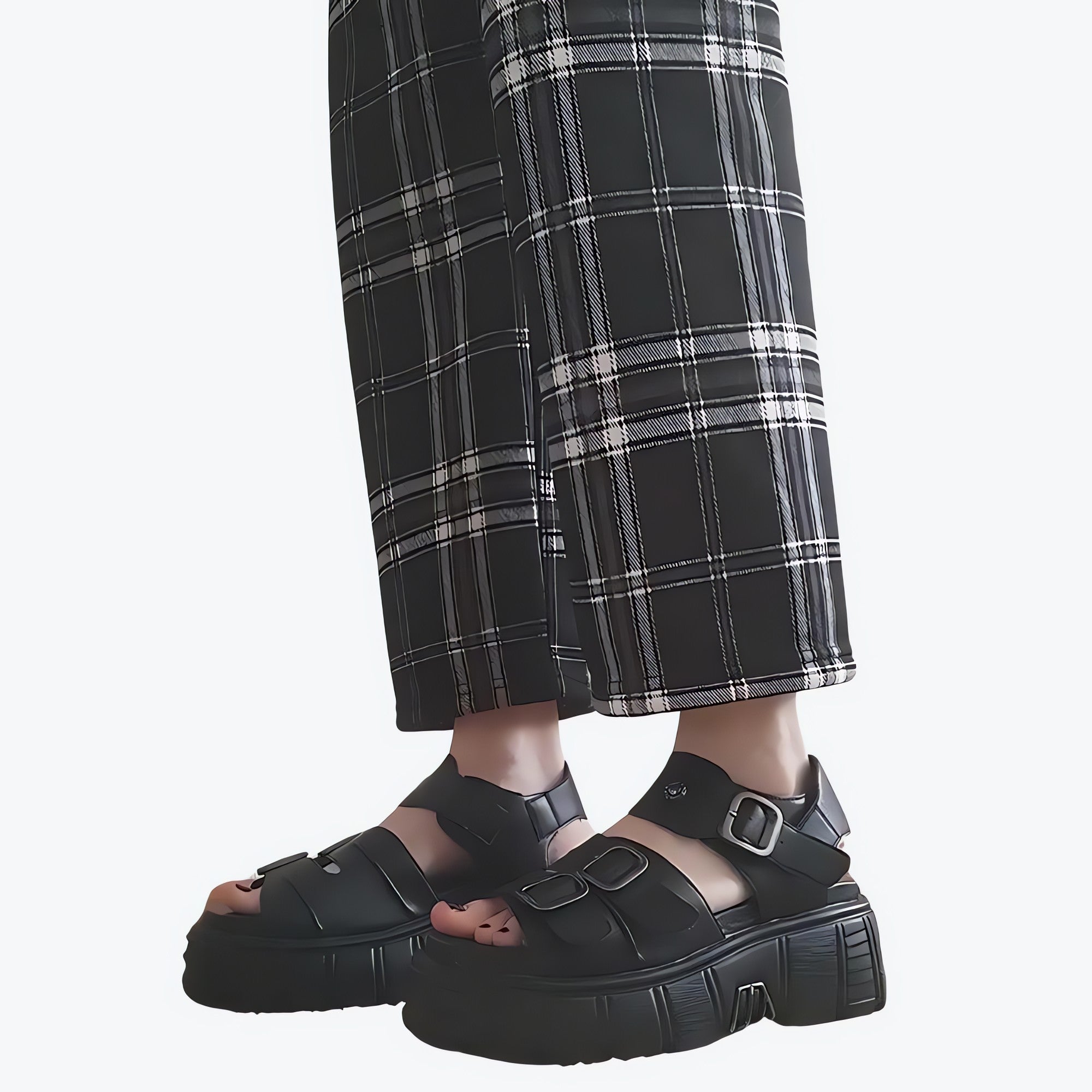 Grunge Belted Platform Sandals - KAYSMAR