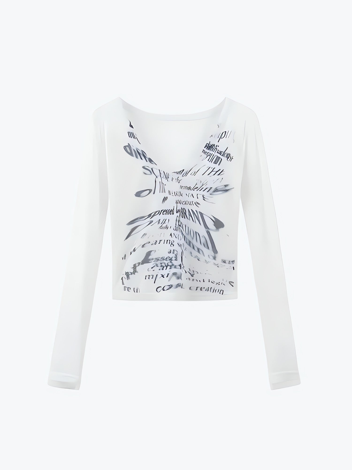 Grunge Blur Letter One Shoulder Top - KAYSMAR