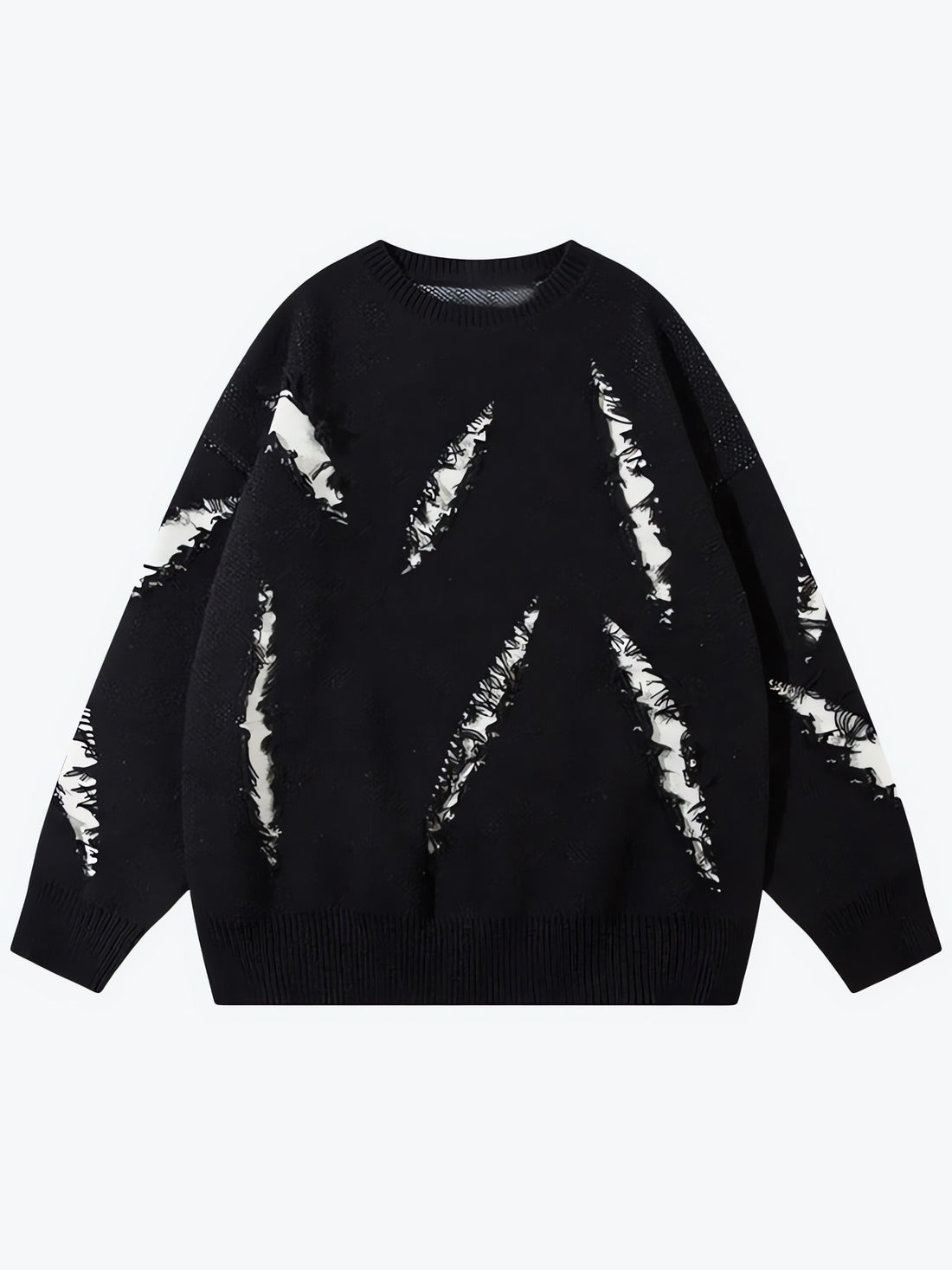Grunge Claw Distressed Knitted Sweater - KAYSMAR