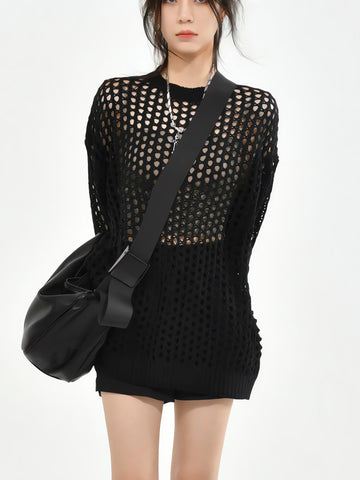 Grunge Crochet Knit Sweater - KAYSMAR