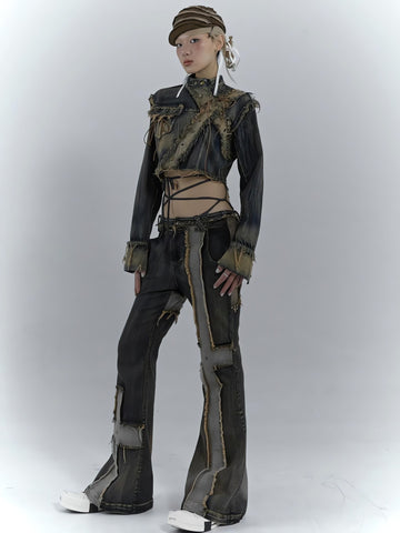 Grunge Cross Patch Jeans - KAYSMAR