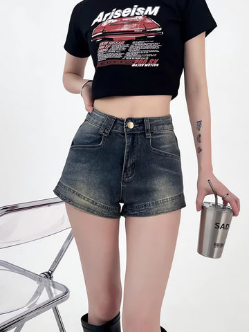 Grunge Denim Shorts - KAYSMAR